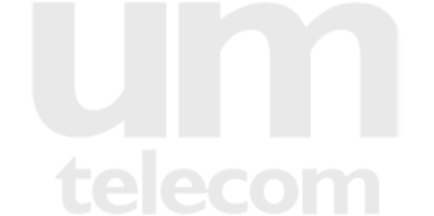 Logo Um Telecom, cliente da Cacoete Produções
